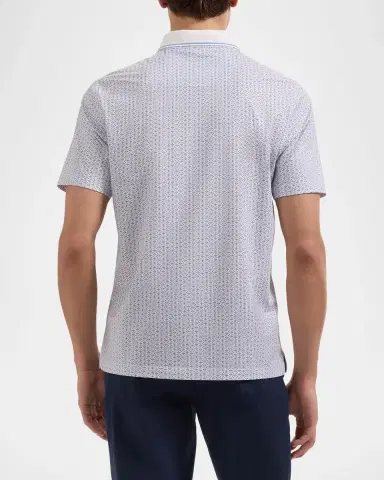 Bugatchi Men's Printed Stretch-Cotton Polo Shirt | Thumbnail 3 Bugatchi Men's Printed Stretch-Cotton Polo Shirt | Thumbnail 3