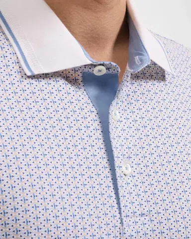 Bugatchi Men's Printed Stretch-Cotton Polo Shirt | Thumbnail 5 Bugatchi Men's Printed Stretch-Cotton Polo Shirt | Thumbnail 5
