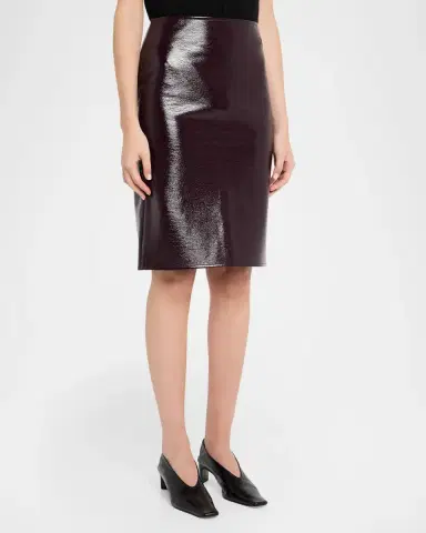 Courrèges Shiny Vinyl Knee-Length Skirt | Thumbnail 4 Courrèges Shiny Vinyl Knee-Length Skirt | Thumbnail 4