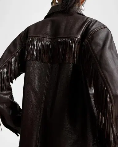 Polo Ralph Lauren Fringed Leather Button-Front Jacket | Thumbnail 6 Polo Ralph Lauren Fringed Leather Button-Front Jacket | Thumbnail 6