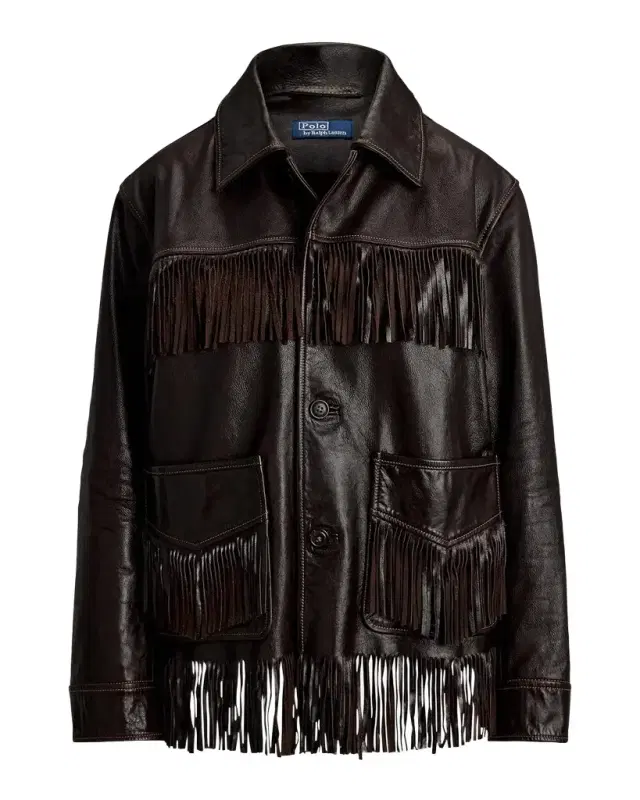 Fringed Leather Button-Front Jacket Fringed Leather Button-Front Jacket