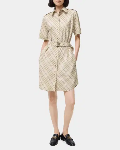 Burberry Georgina Check Belted Cotton Mini Shirtdress | Thumbnail 2 Burberry Georgina Check Belted Cotton Mini Shirtdress | Thumbnail 2
