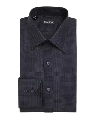TOM FORD Boutique Men's Cotton Prince of Wales Classic-Fit Dress Shirt | Thumbnail 1 TOM FORD Boutique Men's Cotton Prince of Wales Classic-Fit Dress Shirt | Thumbnail 1