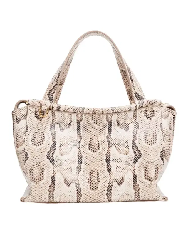 Ida Snakeskin-Print Leather Top-Handle Bag Ida Snakeskin-Print Leather Top-Handle Bag