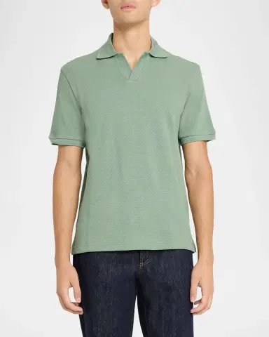 Eton Men's Waffle Open-Collar Polo Shirt | Thumbnail 4 Eton Men's Waffle Open-Collar Polo Shirt | Thumbnail 4