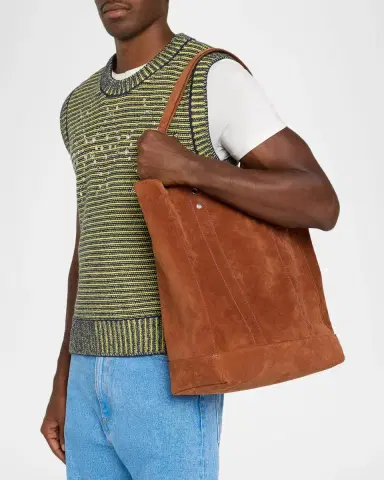 Marni Men's Suede North/South Tote Bag | Thumbnail 2 Marni Men's Suede North/South Tote Bag | Thumbnail 2