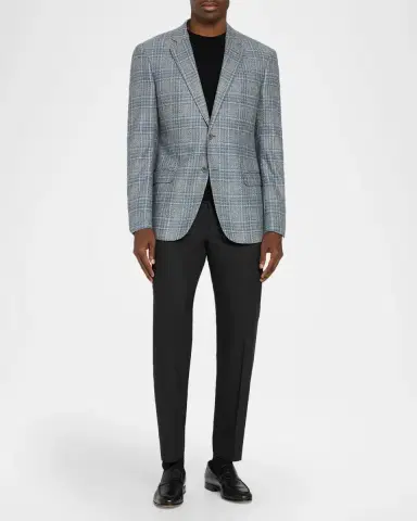 Emporio Armani Men's G Line Wool Plaid Single-Breasted Sport Coat | Thumbnail 2 Emporio Armani Men's G Line Wool Plaid Single-Breasted Sport Coat | Thumbnail 2