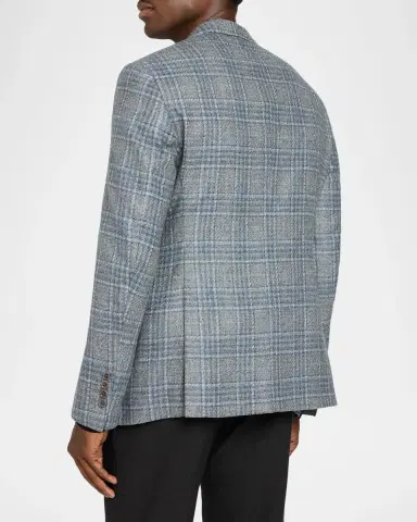 Emporio Armani Men's G Line Wool Plaid Single-Breasted Sport Coat | Thumbnail 3 Emporio Armani Men's G Line Wool Plaid Single-Breasted Sport Coat | Thumbnail 3