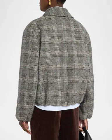 Lafayette 148 New York Glen Check Bomber Jacket | Thumbnail 3 Lafayette 148 New York Glen Check Bomber Jacket | Thumbnail 3