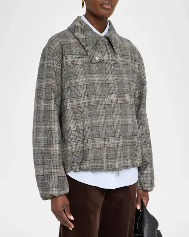 Lafayette 148 New York Glen Check Bomber Jacket | Thumbnail 4 Lafayette 148 New York Glen Check Bomber Jacket | Thumbnail 4