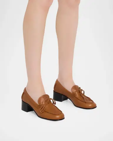Miu Miu 40mm Leather Loafer Pumps | Thumbnail 2 Miu Miu 40mm Leather Loafer Pumps | Thumbnail 2