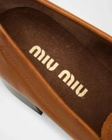 Miu Miu 40mm Leather Loafer Pumps | Thumbnail 5 Miu Miu 40mm Leather Loafer Pumps | Thumbnail 5