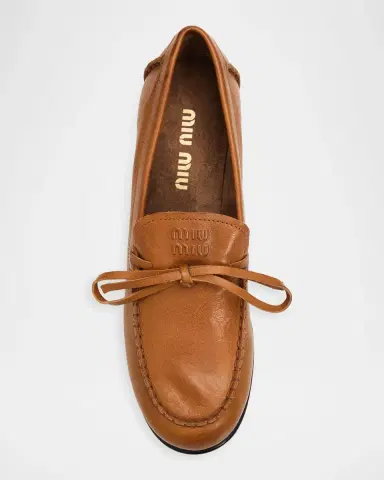 Miu Miu 40mm Leather Loafer Pumps | Thumbnail 6 Miu Miu 40mm Leather Loafer Pumps | Thumbnail 6