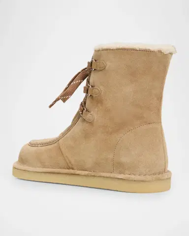 Miu Miu Suede Shearling-Lined Ankle Boots | Thumbnail 4 Miu Miu Suede Shearling-Lined Ankle Boots | Thumbnail 4