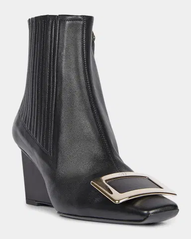 Roger Vivier Belle Vivier 60MM Leather Wedge-Heel Ankle Boots | Thumbnail 6 Roger Vivier Belle Vivier 60MM Leather Wedge-Heel Ankle Boots | Thumbnail 6