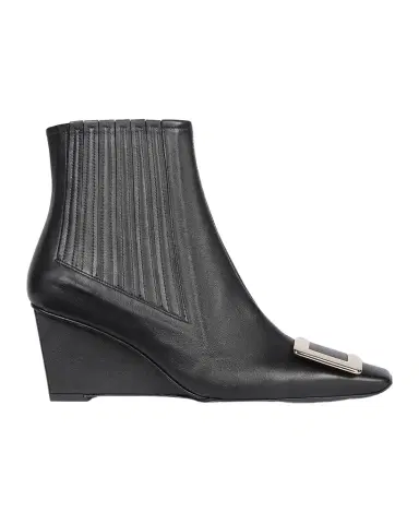 Roger Vivier Belle Vivier 60MM Leather Wedge-Heel Ankle Boots | Thumbnail 1 Roger Vivier Belle Vivier 60MM Leather Wedge-Heel Ankle Boots | Thumbnail 1