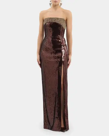 Rebecca Vallance Glimmer Strapless Sequin Column Gown | Thumbnail 2 Rebecca Vallance Glimmer Strapless Sequin Column Gown | Thumbnail 2