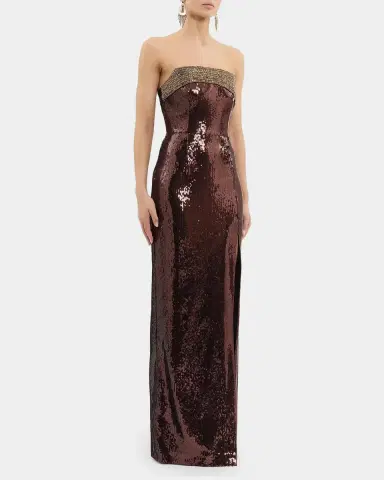 Rebecca Vallance Glimmer Strapless Sequin Column Gown | Thumbnail 3 Rebecca Vallance Glimmer Strapless Sequin Column Gown | Thumbnail 3