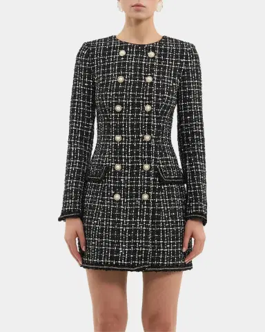 Rebecca Vallance Meringue Double-Breasted Tweed Blazer Mini Dress | Thumbnail 3 Rebecca Vallance Meringue Double-Breasted Tweed Blazer Mini Dress | Thumbnail 3