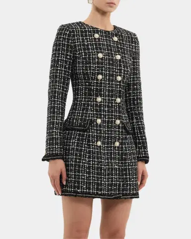 Rebecca Vallance Meringue Double-Breasted Tweed Blazer Mini Dress | Thumbnail 5 Rebecca Vallance Meringue Double-Breasted Tweed Blazer Mini Dress | Thumbnail 5