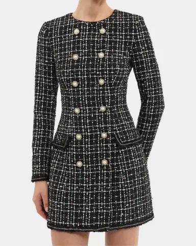Rebecca Vallance Meringue Double-Breasted Tweed Blazer Mini Dress | Thumbnail 6 Rebecca Vallance Meringue Double-Breasted Tweed Blazer Mini Dress | Thumbnail 6