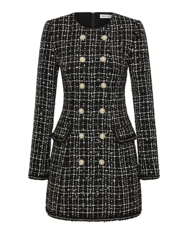 Rebecca Vallance Meringue Double-Breasted Tweed Blazer Mini Dress | Thumbnail 1 Rebecca Vallance Meringue Double-Breasted Tweed Blazer Mini Dress | Thumbnail 1