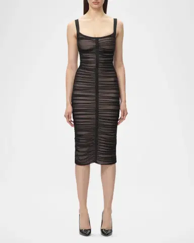 Hervé Léger The Gloria Ruched Midi Dress | Thumbnail 4 Hervé Léger The Gloria Ruched Midi Dress | Thumbnail 4
