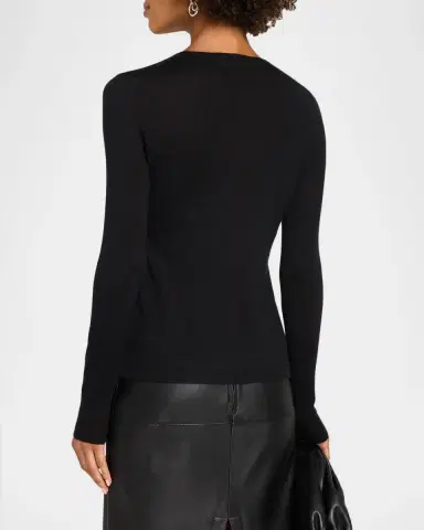 Neiman Marcus Superfine Cashmere Crewneck Sweater | Thumbnail 3 Neiman Marcus Superfine Cashmere Crewneck Sweater | Thumbnail 3