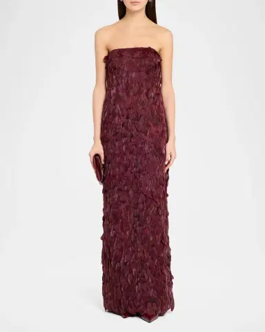 Simkhai Malvina Feather Strapless Gown | Thumbnail 2 Simkhai Malvina Feather Strapless Gown | Thumbnail 2