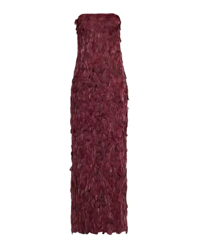 Malvina Feather Strapless Gown Malvina Feather Strapless Gown