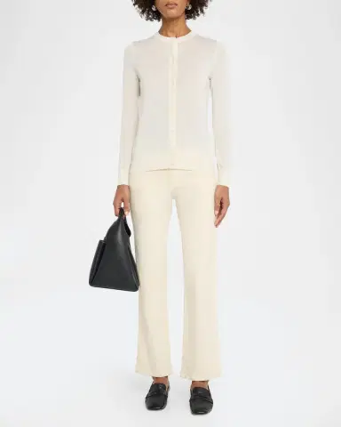 Neiman Marcus Superfine Cashmere Crewneck Cardigan | Thumbnail 2 Neiman Marcus Superfine Cashmere Crewneck Cardigan | Thumbnail 2