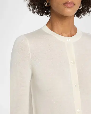Neiman Marcus Superfine Cashmere Crewneck Cardigan | Thumbnail 5 Neiman Marcus Superfine Cashmere Crewneck Cardigan | Thumbnail 5