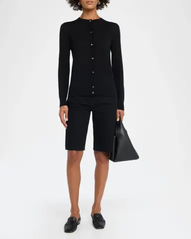 Neiman Marcus Superfine Cashmere Crewneck Cardigan | Thumbnail 2 Neiman Marcus Superfine Cashmere Crewneck Cardigan | Thumbnail 2