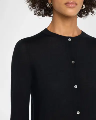 Neiman Marcus Superfine Cashmere Crewneck Cardigan | Thumbnail 5 Neiman Marcus Superfine Cashmere Crewneck Cardigan | Thumbnail 5