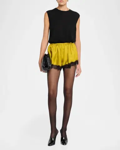 Ulla Johnson Georgina Lace-Trim Silk Shorts | Thumbnail 2 Ulla Johnson Georgina Lace-Trim Silk Shorts | Thumbnail 2