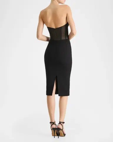 HELSI Rowan Strapless Floral Applique Bodycon Midi Dress | Thumbnail 3 HELSI Rowan Strapless Floral Applique Bodycon Midi Dress | Thumbnail 3