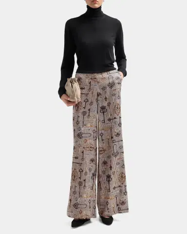 L'Agence Pilar Houndstooth Key Wide-Leg Pants | Thumbnail 2 L'Agence Pilar Houndstooth Key Wide-Leg Pants | Thumbnail 2