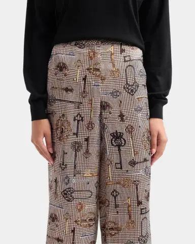 L'Agence Pilar Houndstooth Key Wide-Leg Pants | Thumbnail 4 L'Agence Pilar Houndstooth Key Wide-Leg Pants | Thumbnail 4