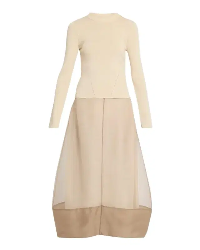 Maril Mixed Media Bubble Midi Dress Maril Mixed Media Bubble Midi Dress