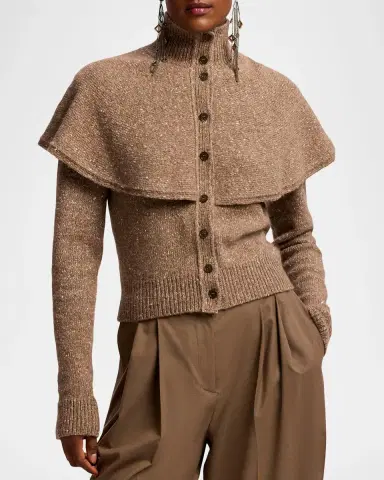 Ralph Lauren Collection Cashmere Donegal Cape Cardigan Sweater | Thumbnail 4 Ralph Lauren Collection Cashmere Donegal Cape Cardigan Sweater | Thumbnail 4