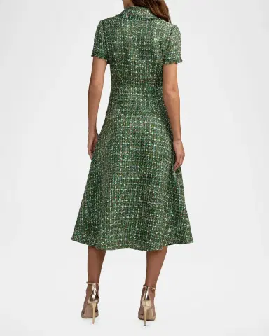 Mac Duggal Fringed Boucle A-Line Midi Dress | Thumbnail 3 Mac Duggal Fringed Boucle A-Line Midi Dress | Thumbnail 3