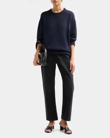 L'Agence Loden Cotton Crewneck Sweater | Thumbnail 2 L'Agence Loden Cotton Crewneck Sweater | Thumbnail 2