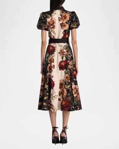 Alice + Olivia Henrietta Floral Belted Midi Dress | Thumbnail 3 Alice + Olivia Henrietta Floral Belted Midi Dress | Thumbnail 3