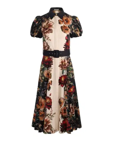 Alice + Olivia Henrietta Floral Belted Midi Dress | Thumbnail 1 Alice + Olivia Henrietta Floral Belted Midi Dress | Thumbnail 1