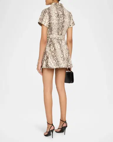Cara Cara Walter Snakeskin-Printed Cotton Canvas Mini Dress | Thumbnail 3 Cara Cara Walter Snakeskin-Printed Cotton Canvas Mini Dress | Thumbnail 3