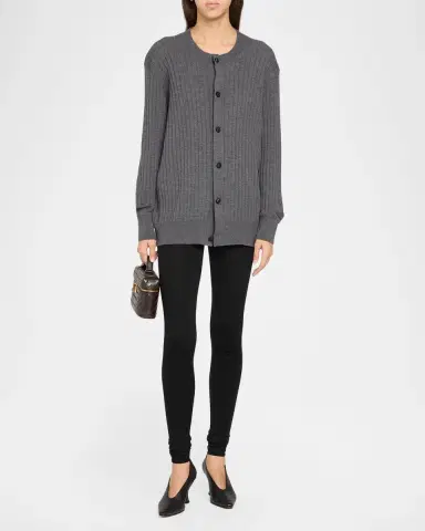 Bottega Veneta Wool Ribbed Low-Waist Pants | Thumbnail 2 Bottega Veneta Wool Ribbed Low-Waist Pants | Thumbnail 2