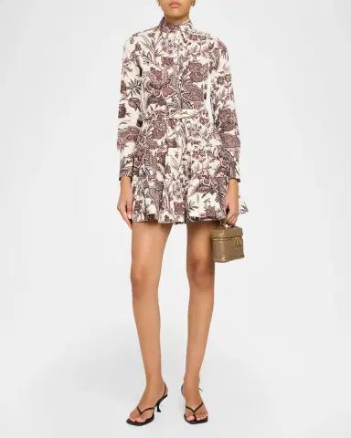 Cara Cara Eugenia Floral Cotton Poplin Tiered Mini Dress | Thumbnail 2 Cara Cara Eugenia Floral Cotton Poplin Tiered Mini Dress | Thumbnail 2