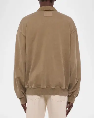 Helmut Lang Men's Terry Long-Sleeve Polo Shirt | Thumbnail 3 Helmut Lang Men's Terry Long-Sleeve Polo Shirt | Thumbnail 3