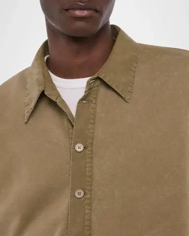 Helmut Lang Men's Terry Long-Sleeve Polo Shirt | Thumbnail 5 Helmut Lang Men's Terry Long-Sleeve Polo Shirt | Thumbnail 5