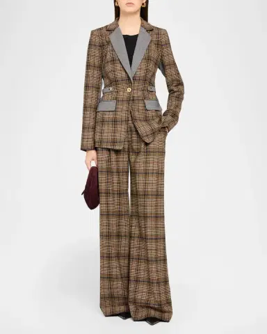 Ramy Brook Leslie Plaid Wide-Leg Pants | Thumbnail 2 Ramy Brook Leslie Plaid Wide-Leg Pants | Thumbnail 2